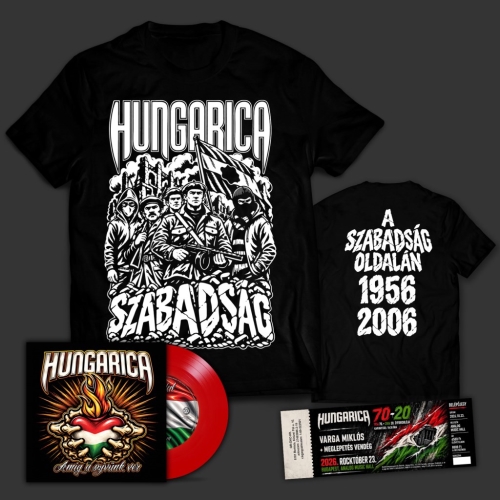 Hungarica: Amíg a szívünk ver PIROS SP (7INCH) + Póló + Koncertjegy Csomag